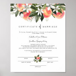 Poster Savannah - Certificado de Casamento de Peaches Wat