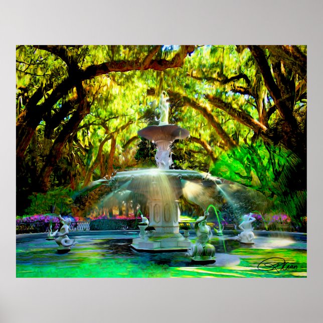 Poster Savannah, Forsyth Park (Frente)