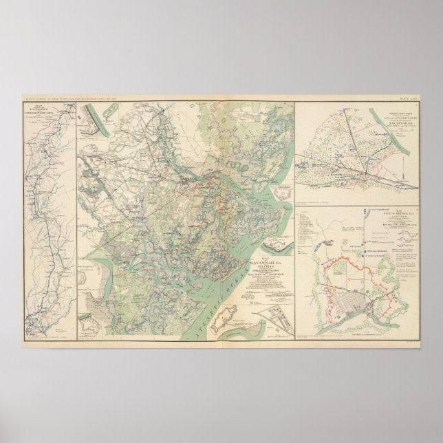 Pôster Savannah, Ga e vizinhança (Frente)