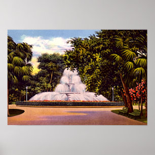 Poster Savannah, Georgia Forsyth Park Fountain