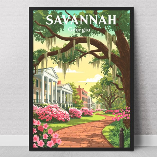 Poster Savannah Geórgia Vintage (Criador carregado)