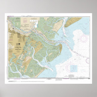 Poster Savannah River e Wassaw Sound 11512 na fronteira
