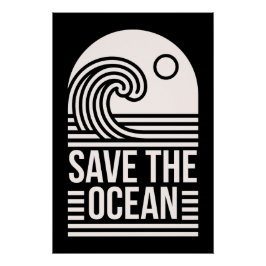 Pôster Save the ocean protection conservation volunteer