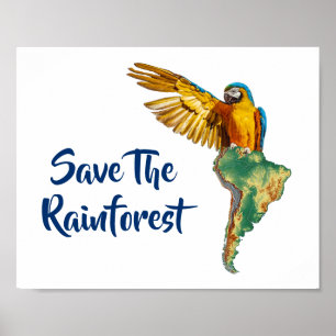 Poster Save The Rainforest