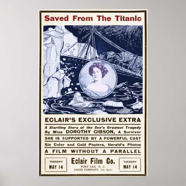 Poster Saved From The Titanic May 14th, 1912 (Frente)