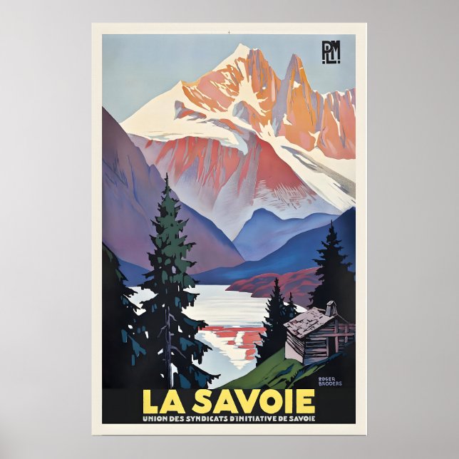 Poster Savoie Auvergne-Rhone-Alpes France Vintage Travel (Frente)