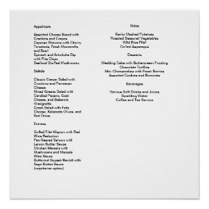 Pôster Savor the Moment Menu do Nosso Dia de Casamento