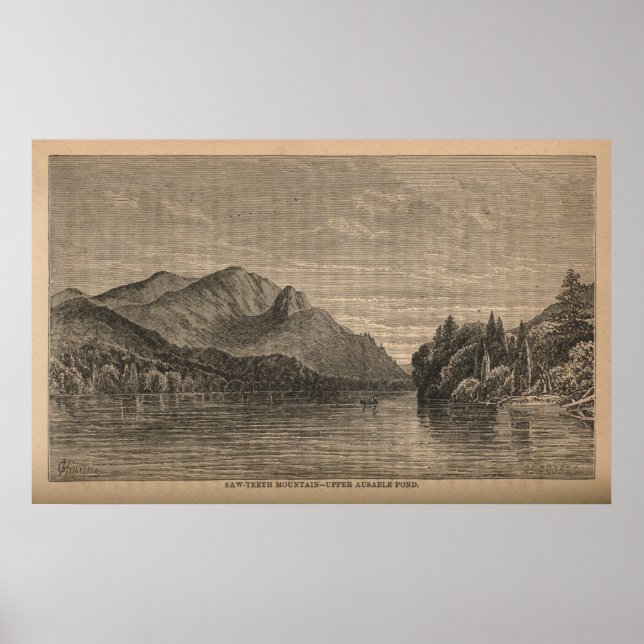 Pôster Saw-Teeth Mountain - Upper Ausable Pond (Frente)