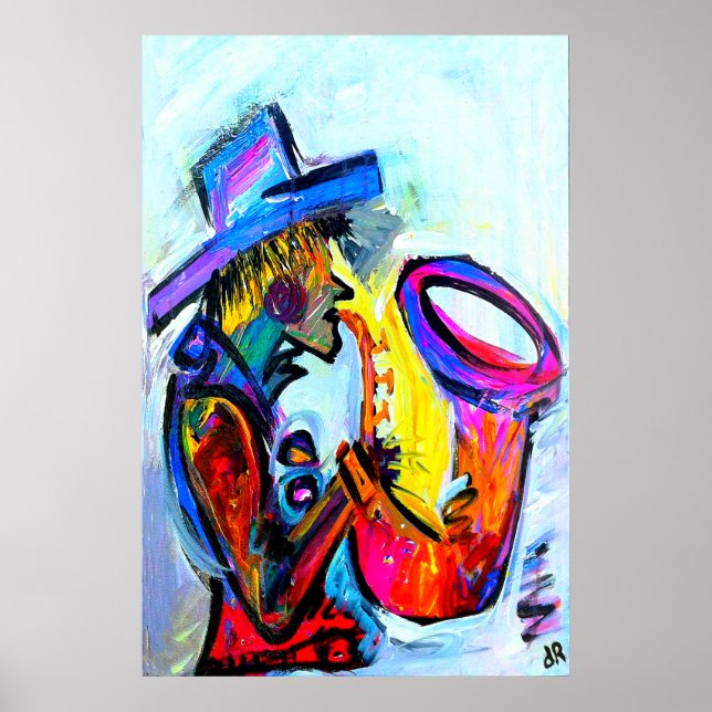 Poster sax an abstrato 24x36 (Frente)