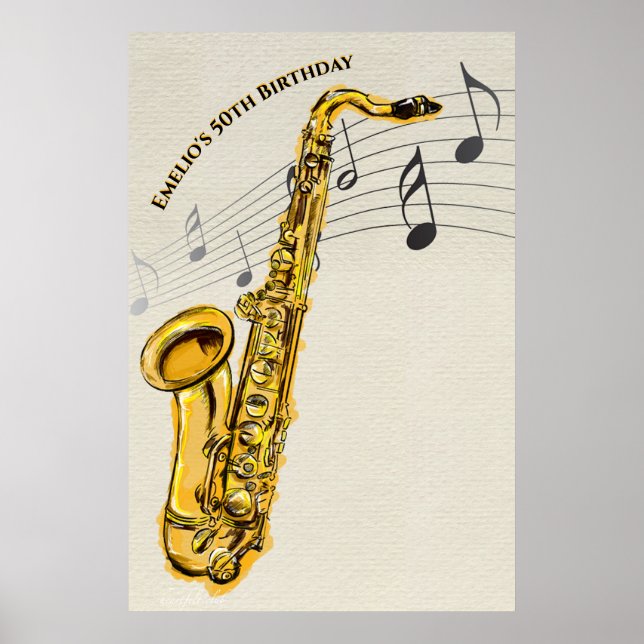 Poster Saxofone (Frente)