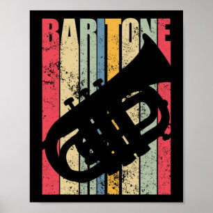 Poster Saxofone Barítono Marcha Banda Major Engrenagem L