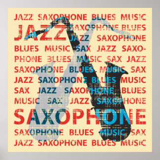 Poster saxofone de jazz