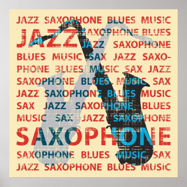 Poster saxofone de jazz (Frente)