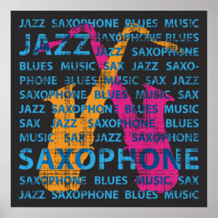 Poster Saxofone do jazz