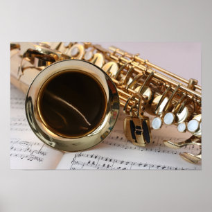 Poster Saxofone e Partitura