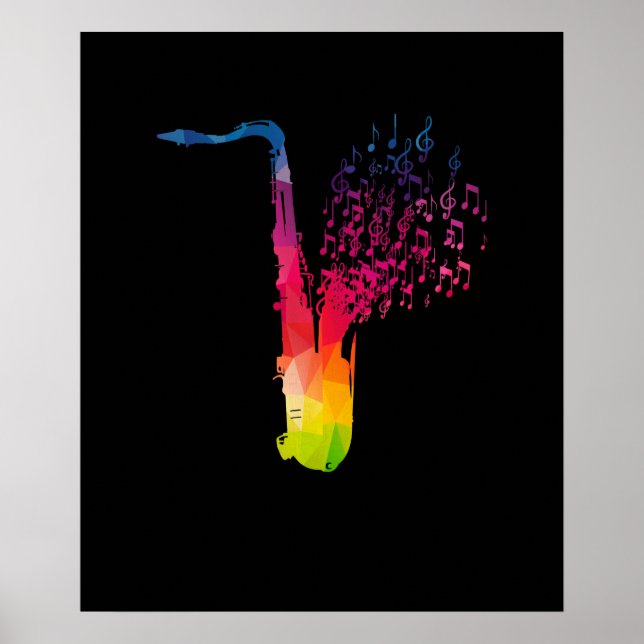 Poster Saxofone - Presente Saxofonista Musicista do Jazz (Frente)