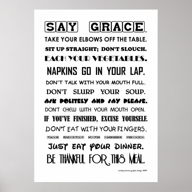 POSTER SAY GRACE... (Frente)