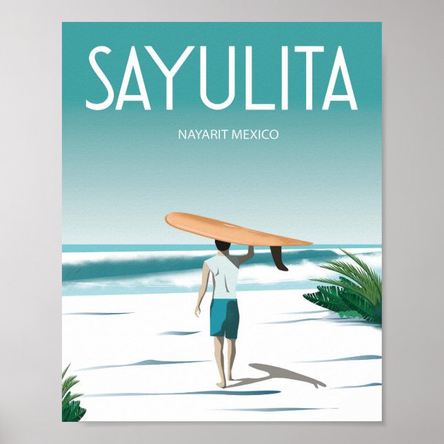 Poster Saylutina mexico praia surf (Frente)