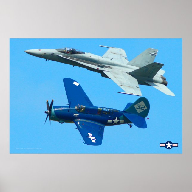 Poster SB2C HELLDIVER e F/A-18C HORNET (Frente)