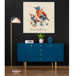 Poster Scandi Aviary Duet, personalizado