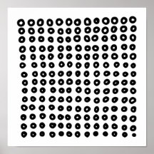 Scandinavian Black White Abstract Circle Rows Art