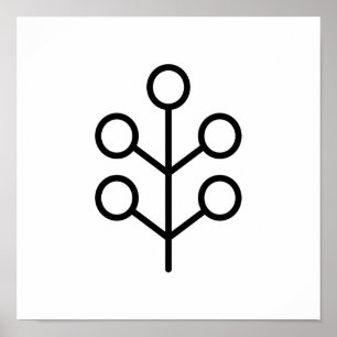 Poster Scandinavian Folk Art Minimalist Illustration