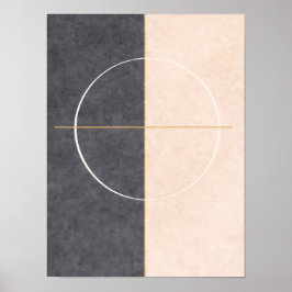 Poster Scandinavian Geometric Wall Art – Beige & Grey 