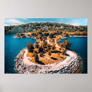 Poster Scarborough Bluffs Canadá estilizado