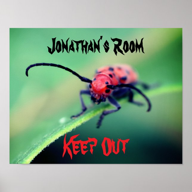 Poster Scary Bug Kids Room Personalized Wall Door  (Frente)