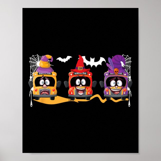 Poster Scary Bus Driver Spooky Bus School Bus Driver Hall (Frente)