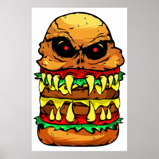Poster Scary Cheese Burger