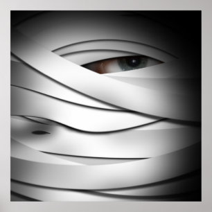 Poster Scary Creepy One Eyed Halloween Mummy