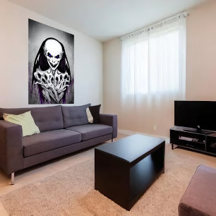 Poster Scary Skeleton monster portrait   AI Art