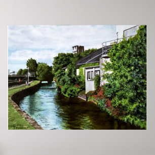 Pôster Scenic Galway City Ireland Canal View