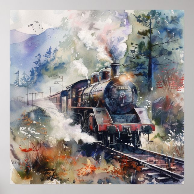 Poster Scenic Landscape with Train (Frente)