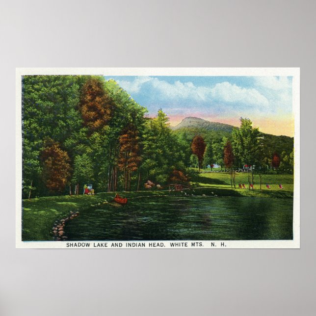 Poster Scenic View of Shadow Lake and Indian Head (Frente)