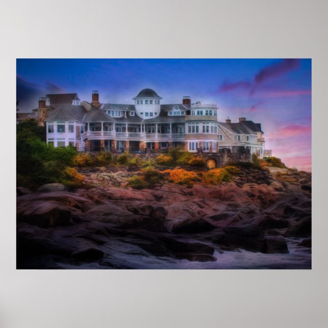 Pôster Scense Costeira Sunrise do Cabo Neddick Maine (Frente)