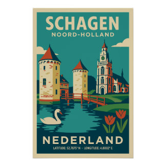 Pôster Schagen, Noord-Holland Niederlande Reiseplakat