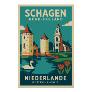 Pôster Schagen, Nord-Holland Niederlande Reiseplakat