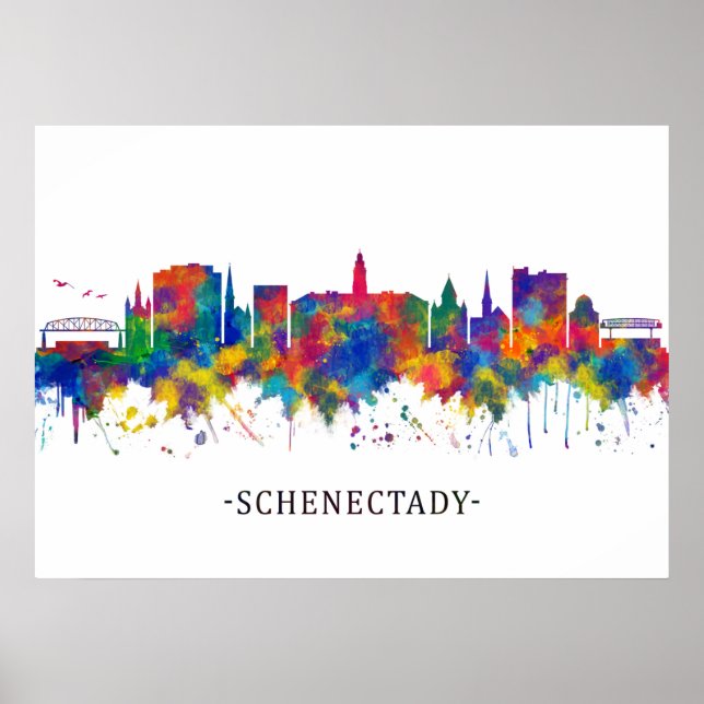 Poster Schenectady New York Skyline (Frente)