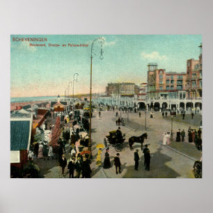 Poster Scheveningen, Haia, Países Baixos, bulevar