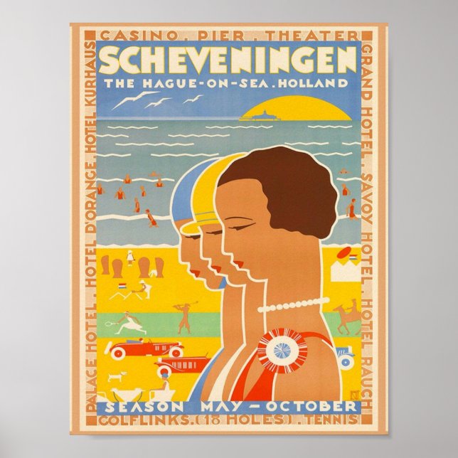 Poster Scheveningen ~ Haia sobre o Mar (Frente)