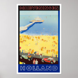 Poster Scheveningen Holland viagens vintage