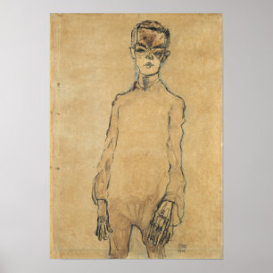 Poster Schiele - Autorretrato 1910
