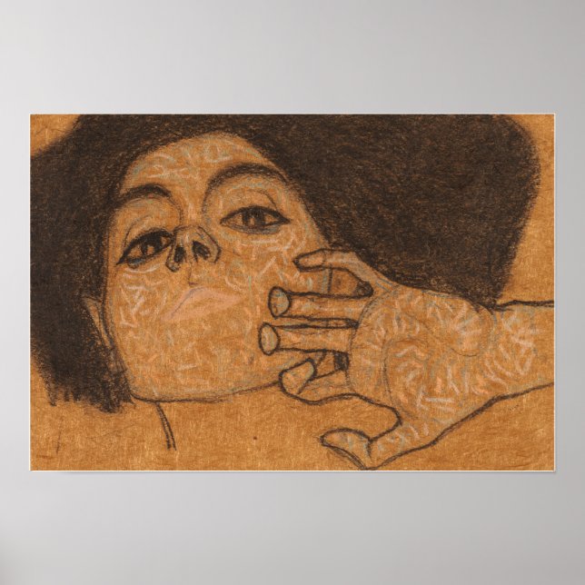 Poster Schiele - Cabeça de uma Mulher 1908 (Frente)