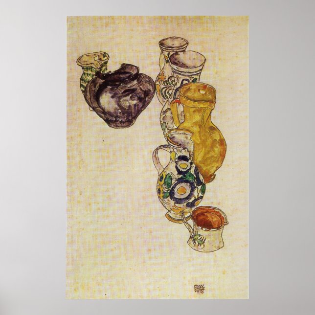 Poster Schiele - Camponeses Jugs (Frente)