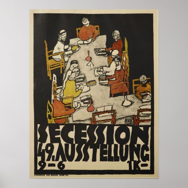 Poster Schiele - Cartaz Para Exposição 1918 (Frente)