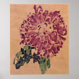 Poster Schiele - Crisântemo Vermelho 1910