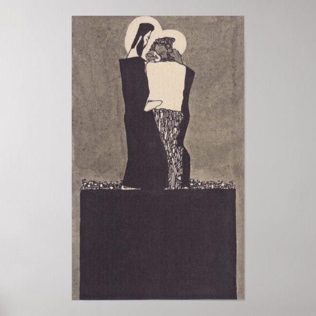 Poster Schiele - Dois Homens 1909 (Frente)