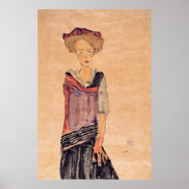 Poster Schiele - Garota em Pé 1910